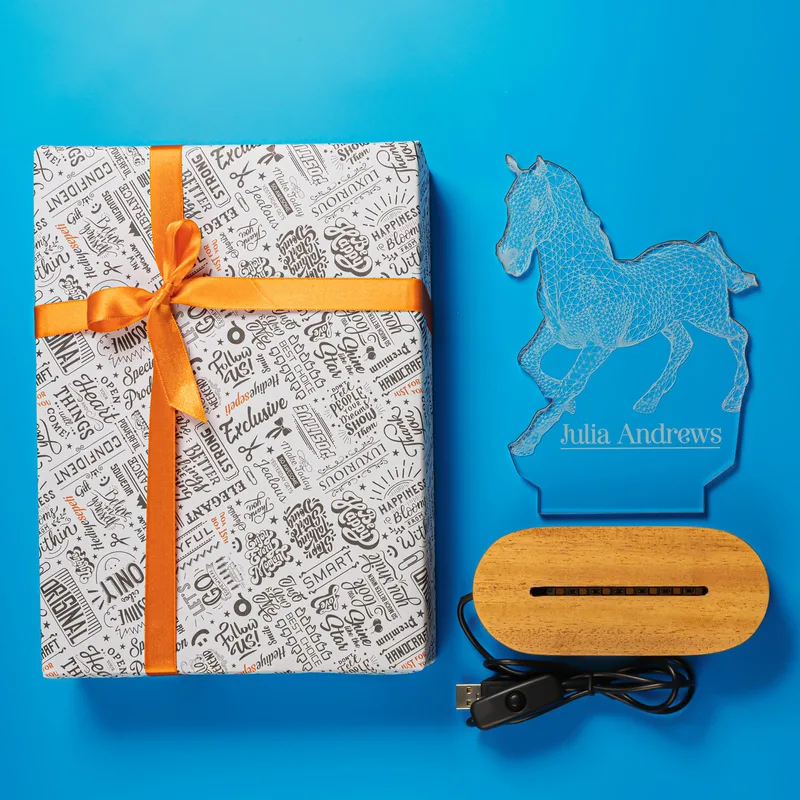 Horse Design Optical Illusion 3D LED Lamp