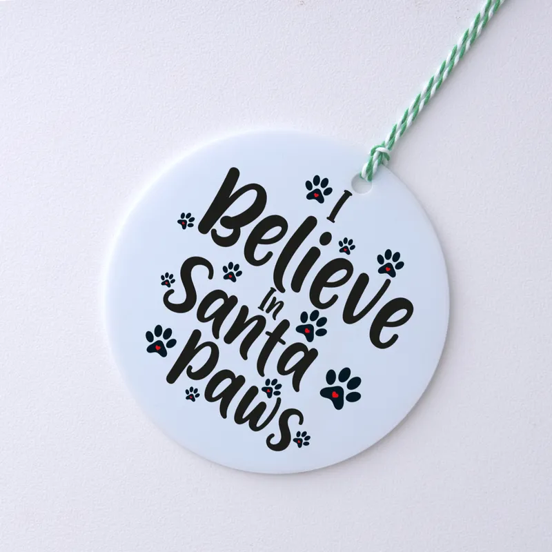 I Believe in Santa Paws Christmas Ornament