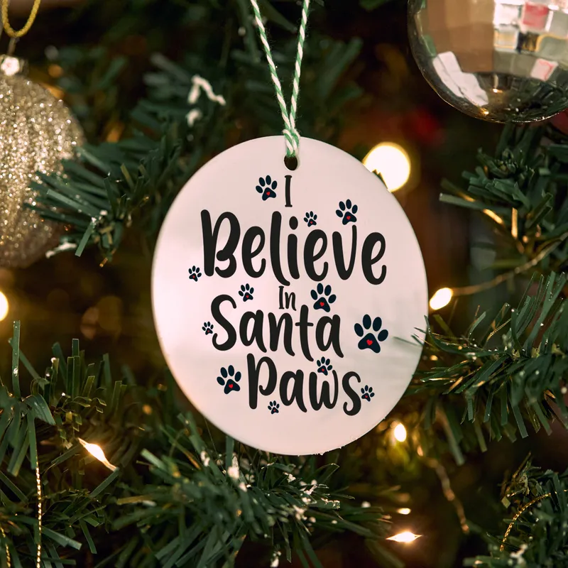 I Believe in Santa Paws Christmas Ornament