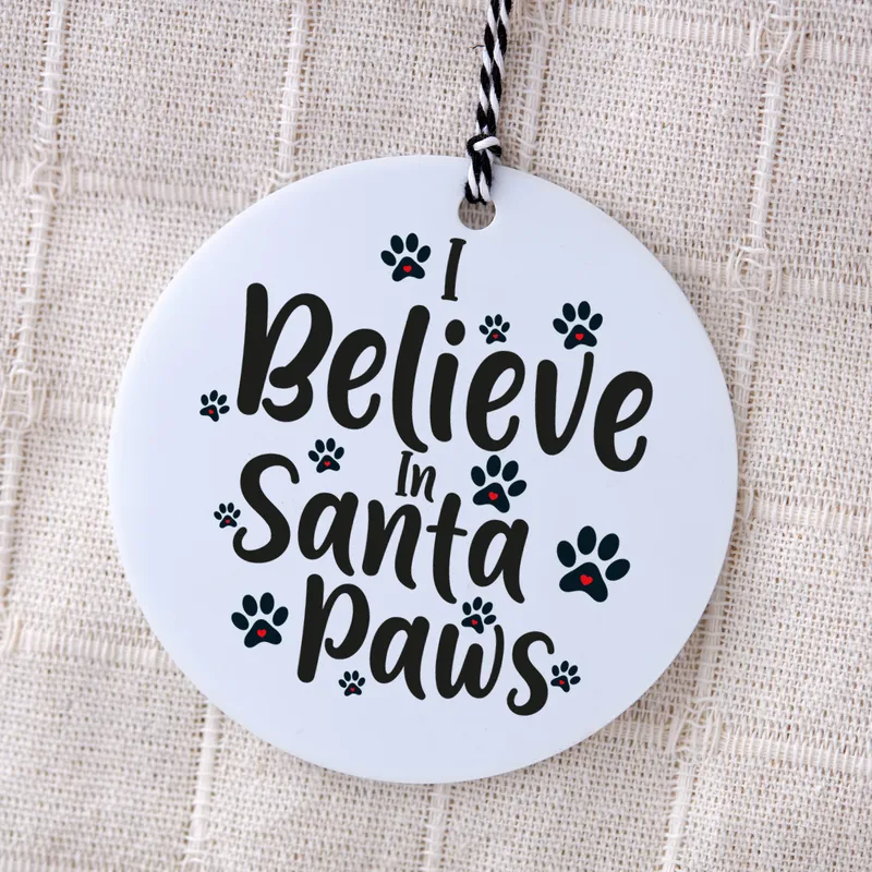 I Believe in Santa Paws Christmas Ornament