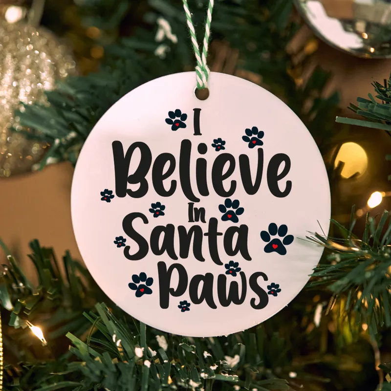 I Believe in Santa Paws Christmas Ornament