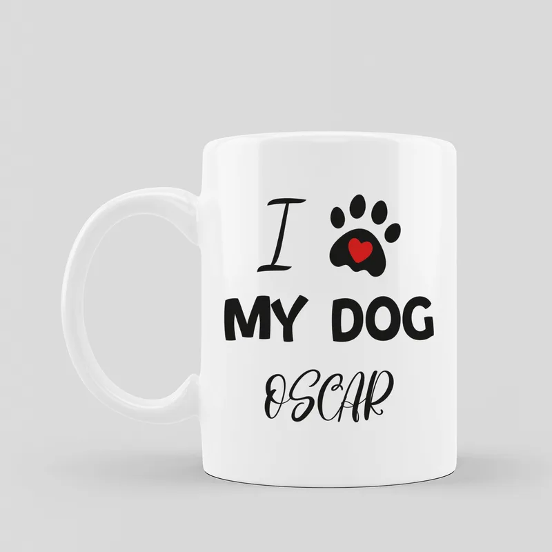 I Love My Dog Printed Personalized Mug as Pet Gifts