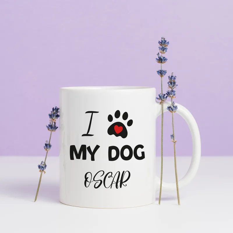 I Love My Dog Printed Personalized Mug as Pet Gifts