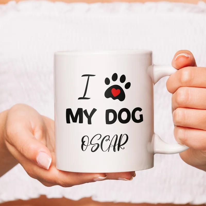 I Love My Dog Printed Personalized Mug as Pet Gifts