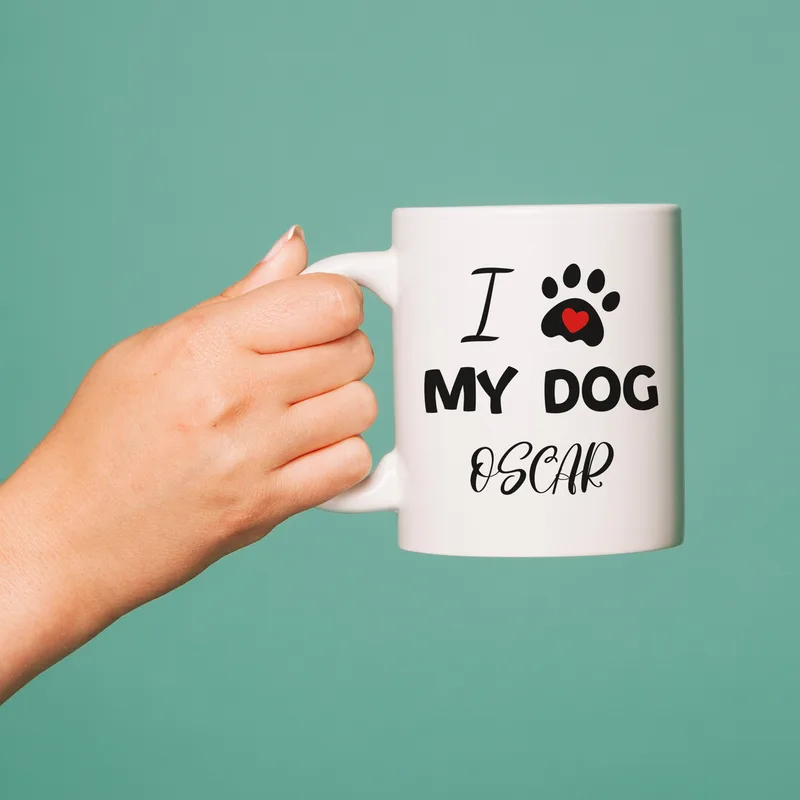I Love My Dog Printed Personalized Mug as Pet Gifts