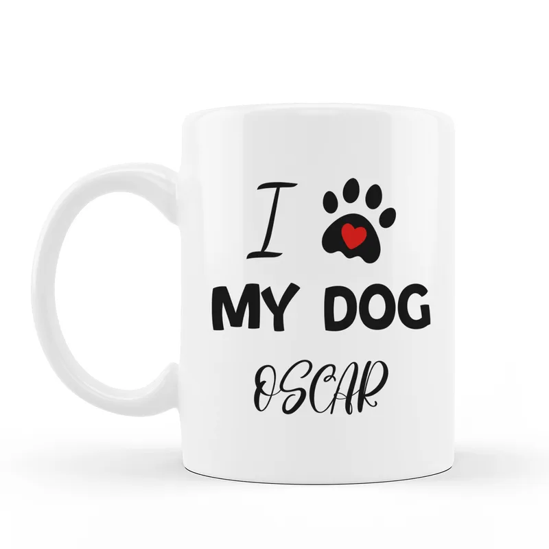 I Love My Dog Printed Personalized Mug as Pet Gifts