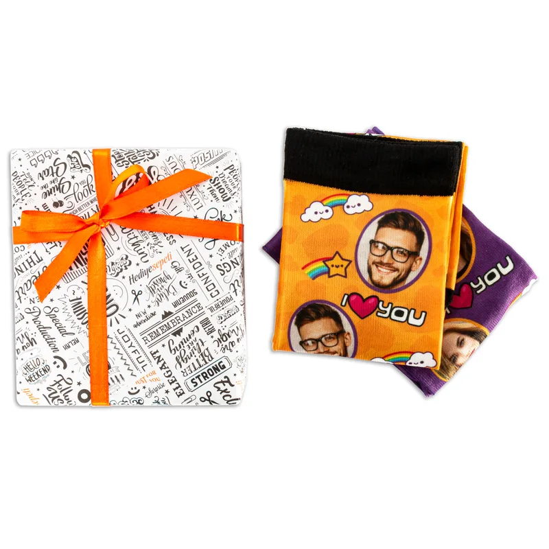 Personalised Photo Socks for Couples – Romantic Gift Set