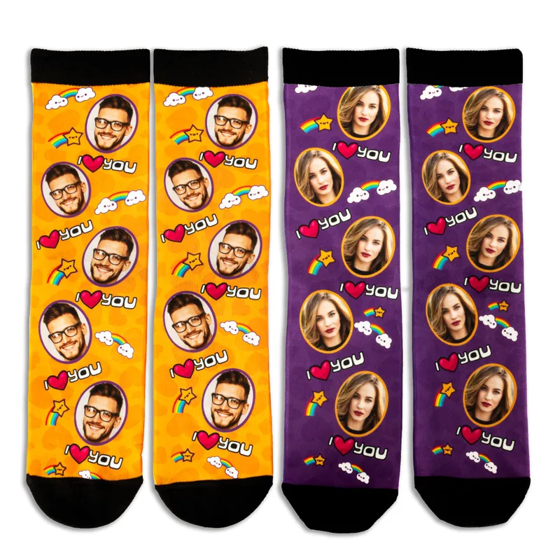 Personalised Photo Socks for Couples – Romantic Gift Set