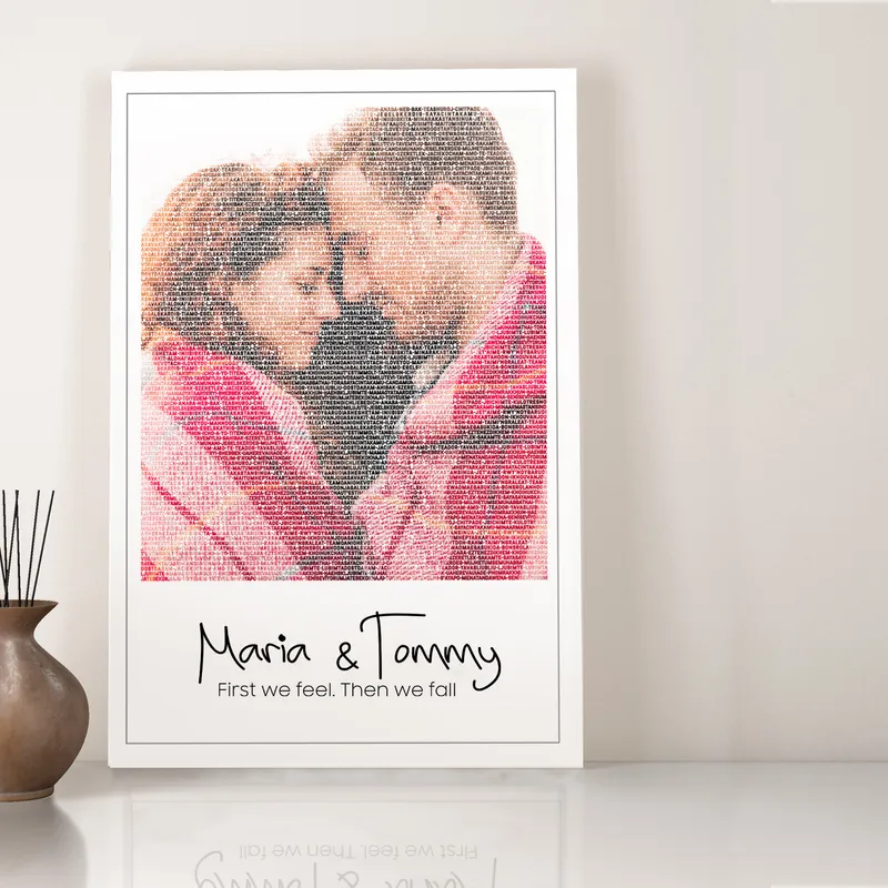 I Love You in 100 Languages Personalized Canvas Photo