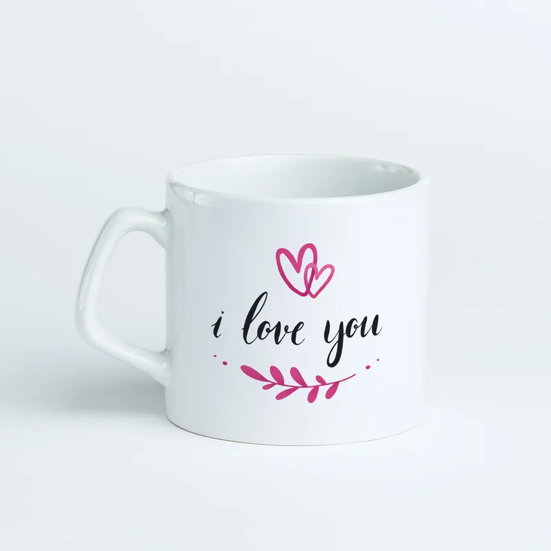 I Love You Printed Coffee Glass