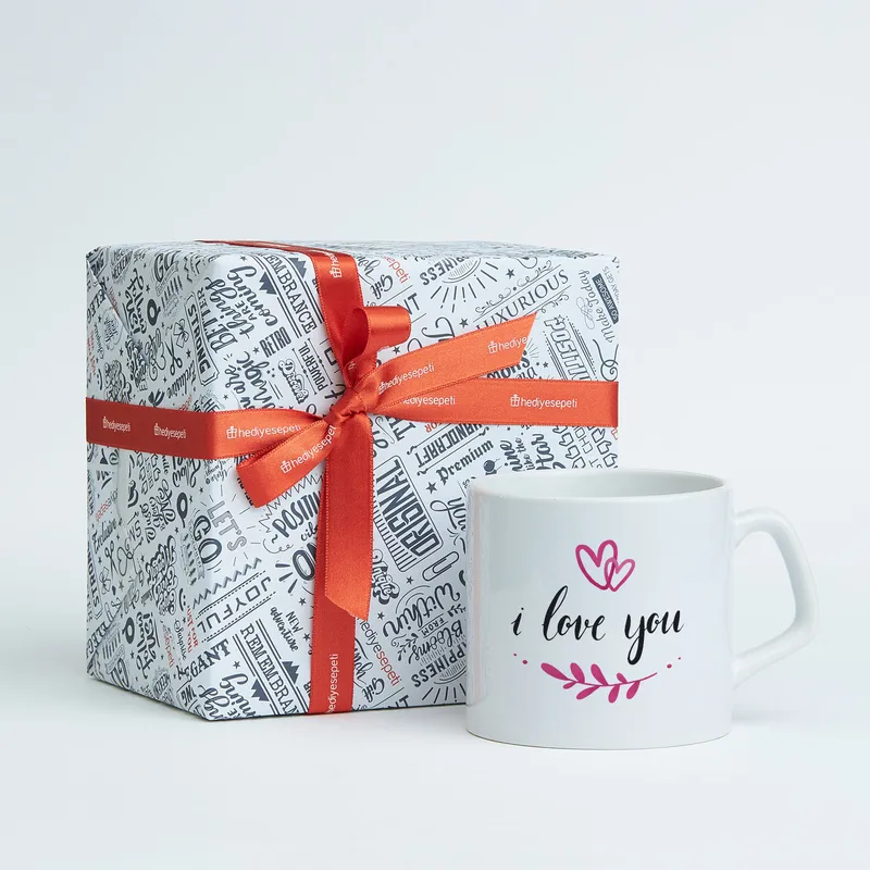 I Love You Printed Coffee Glass