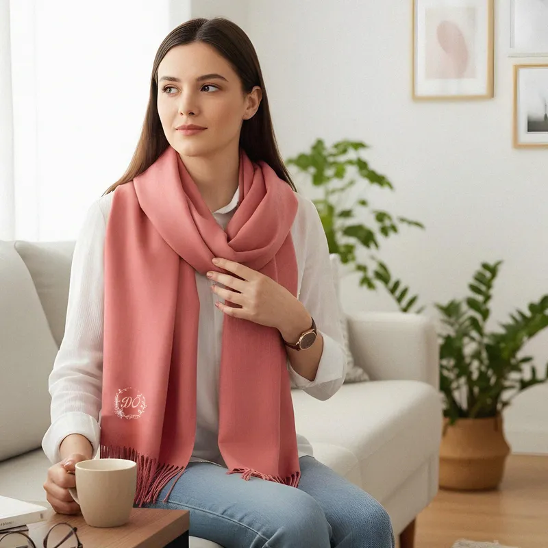 Initial Printed Nubbly Shawl