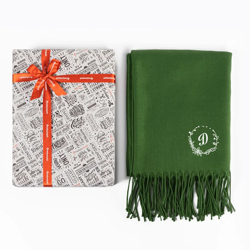 Initial Printed Nubbly Shawl