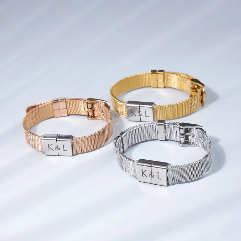 Personalised Initial Mesh Bracelet for Her