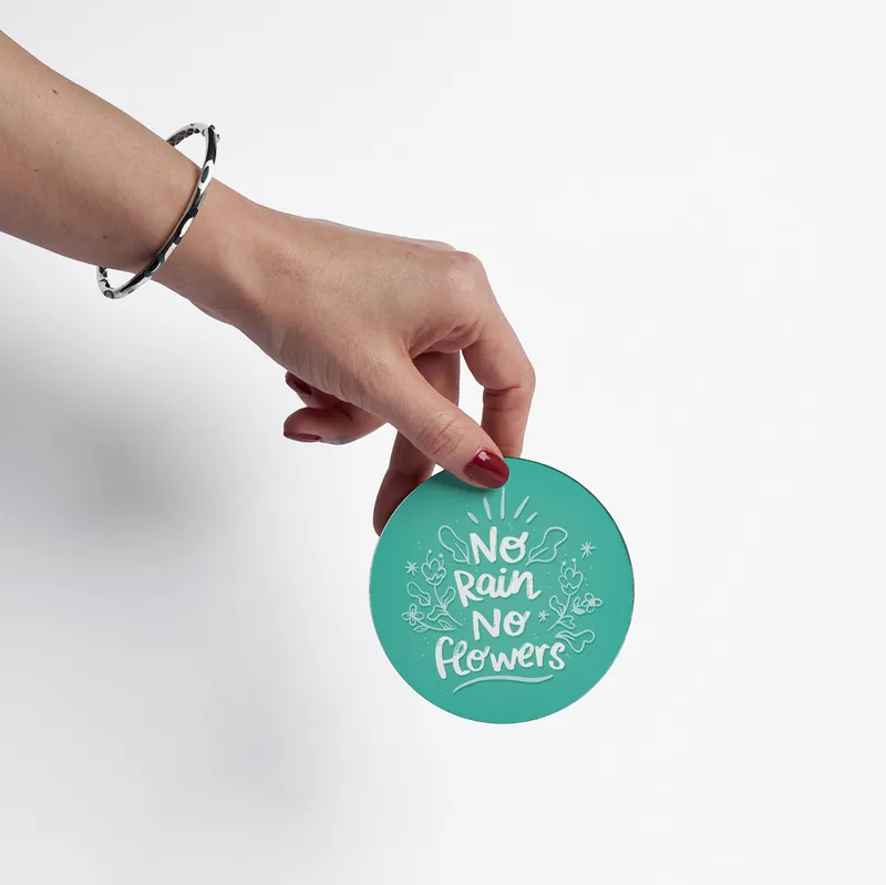 Inspirational Colorful Coaster Set of 6 for Home Decor