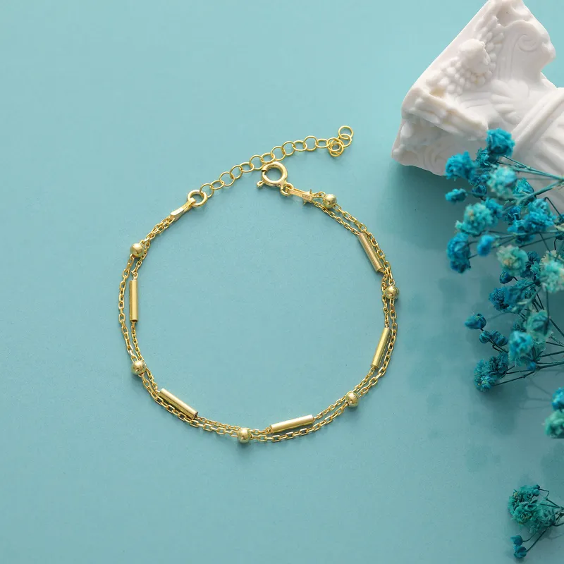 Italian Double Chain Gold Plated Bracelet