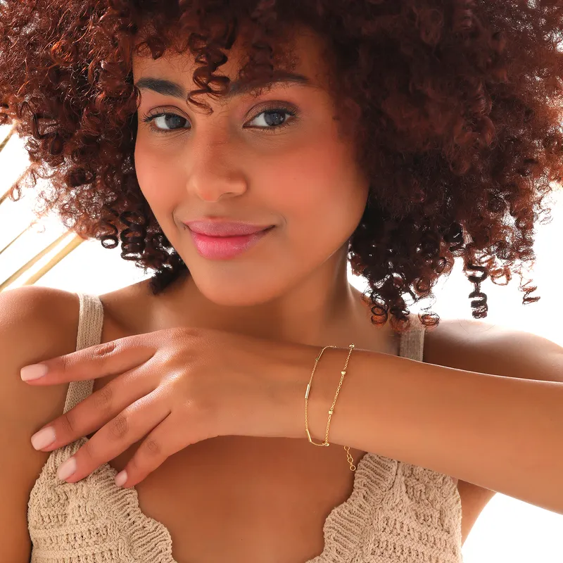 Italian Double Chain Gold Plated Bracelet