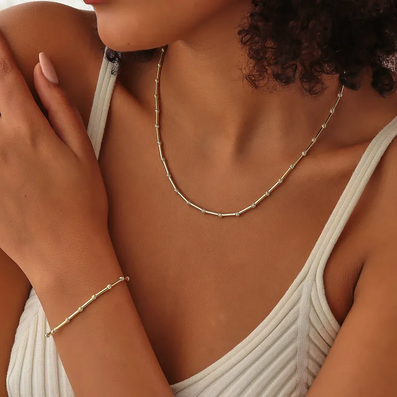 Italian Silver Necklace and Bracelet Set Perfect Gift for Her