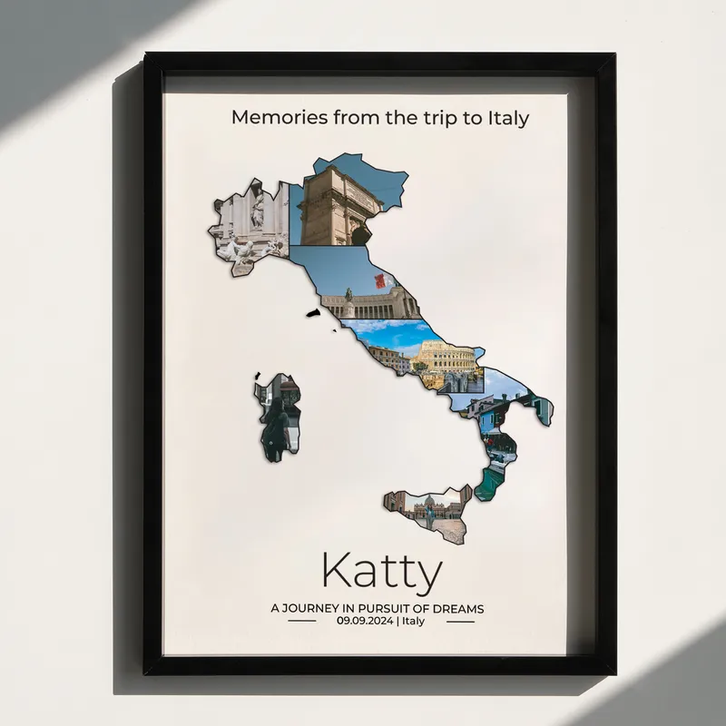 Italy Travel Keepsake Personalized Photo Frame 30x40