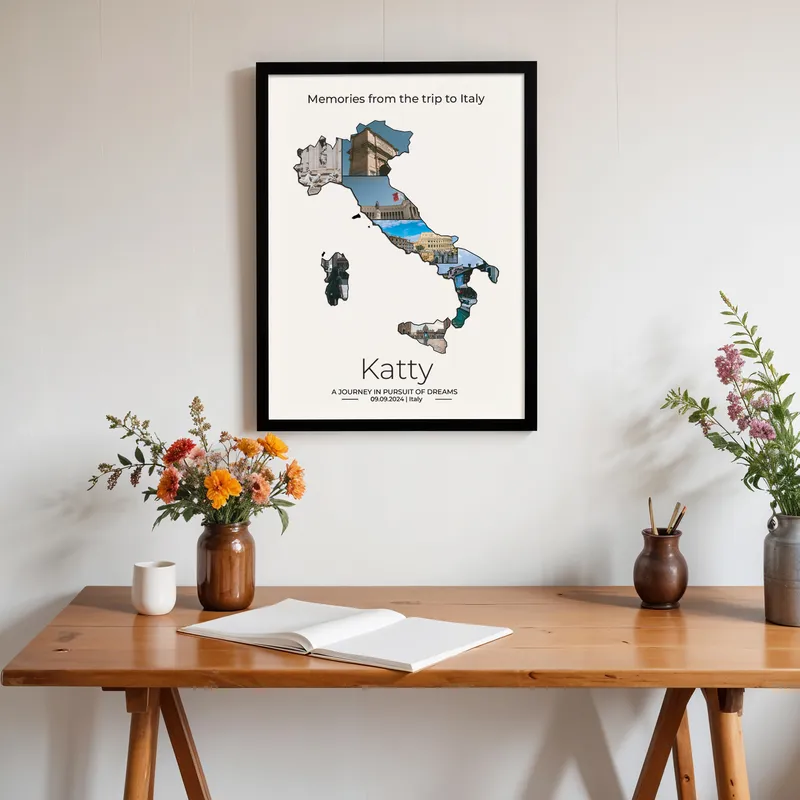 Italy Travel Keepsake Personalized Photo Frame 30x40