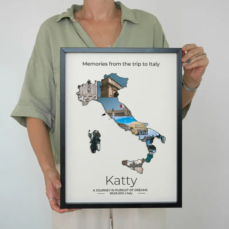 Italy Travel Keepsake Personalized Photo Frame 30x40