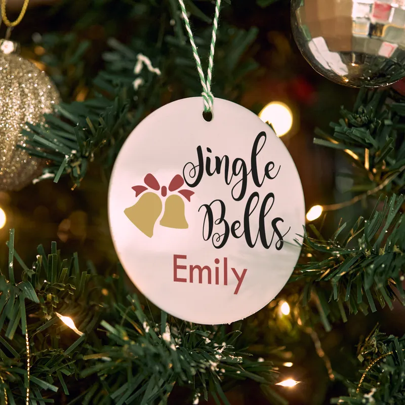 Jingle Bells Personalized Name Christmas Ornament