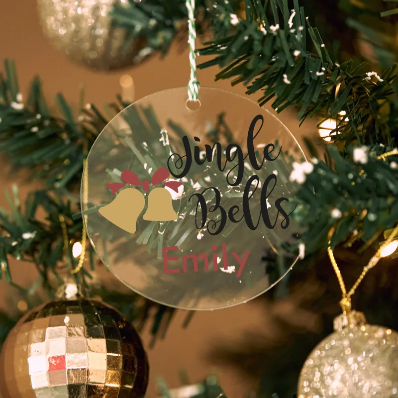 Personalised Christmas Ornament with Jingle Bells Design