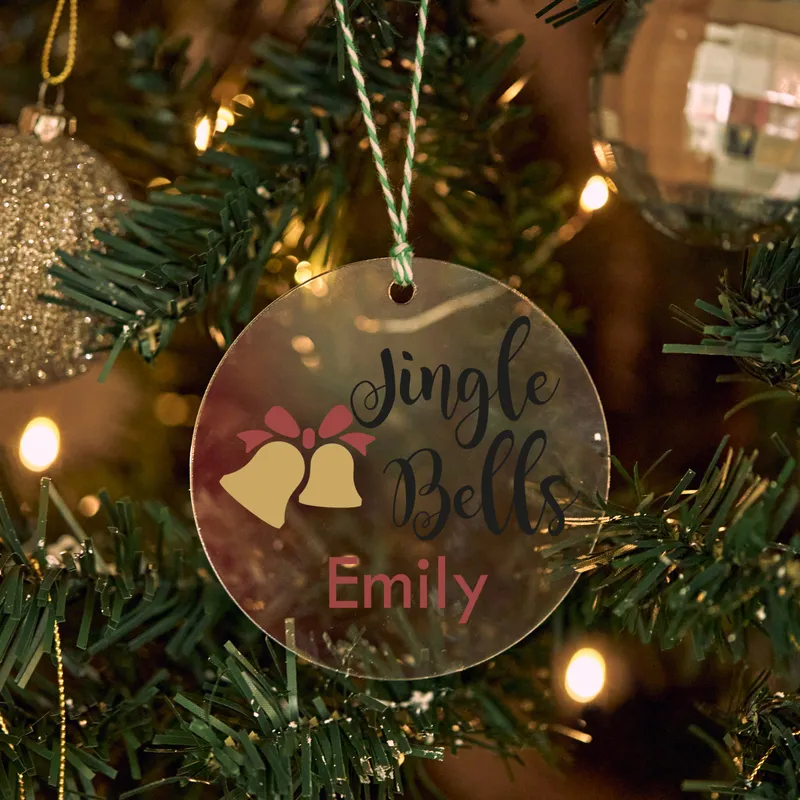 Personalised Christmas Ornament with Jingle Bells Design