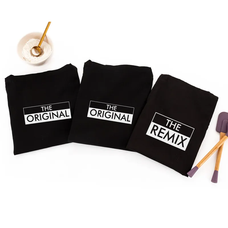 Joyful Mom, Dad, and Kid Family Kitchen Apron Set