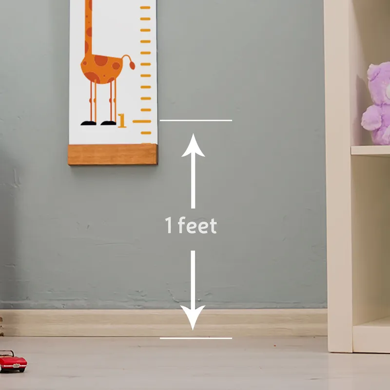 Giraffe Growth Chart Wall Decal for Kids