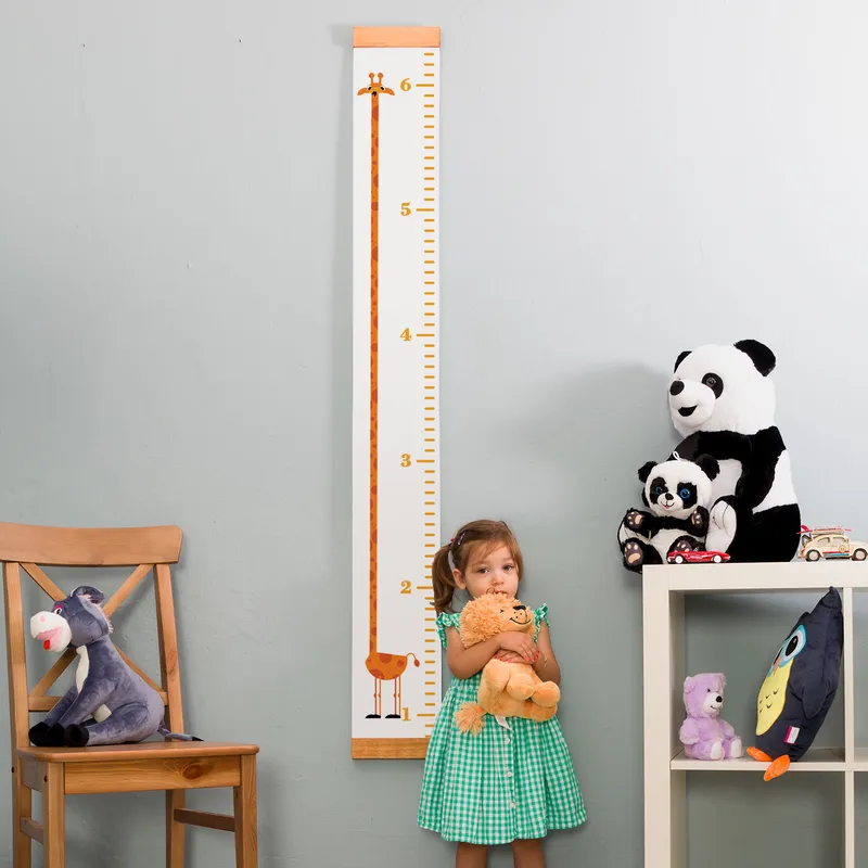 Giraffe Growth Chart Wall Decal for Kids