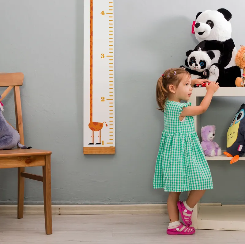 Giraffe Growth Chart Wall Decal for Kids