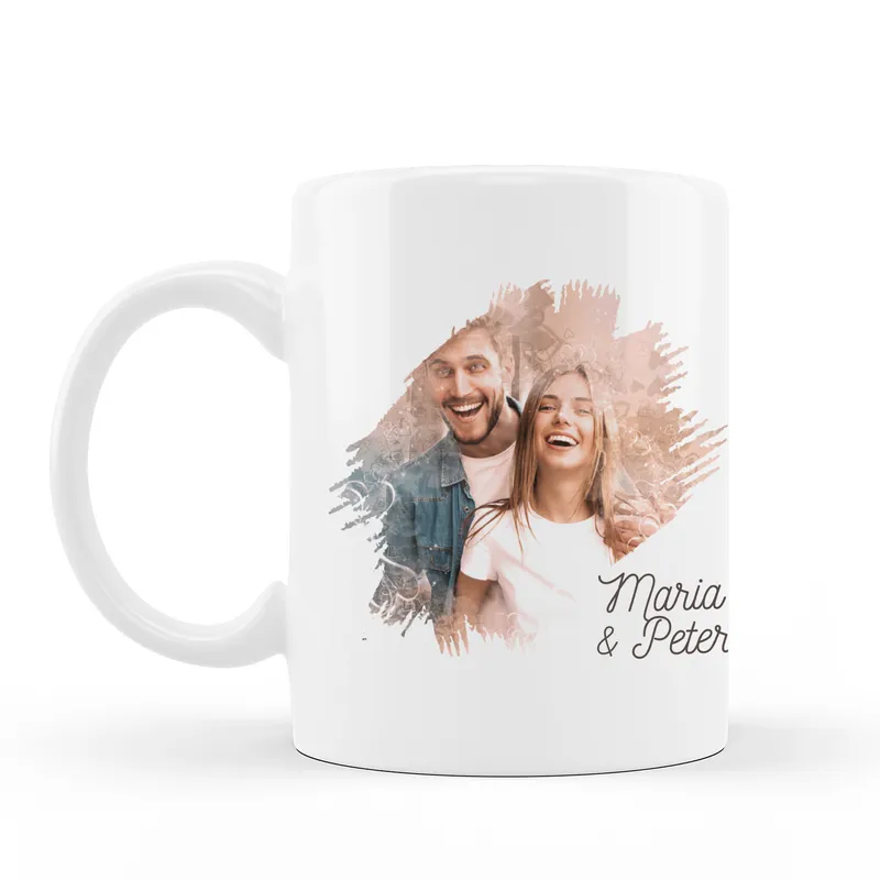 Personalized Heart-Effect Photo Printed Mug