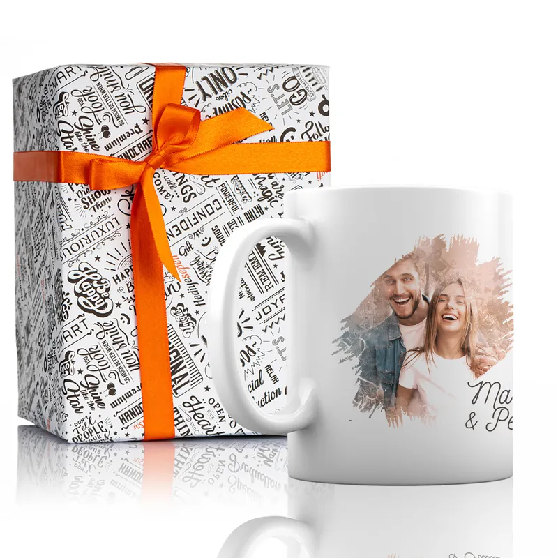 Personalized Heart-Effect Photo Printed Mug