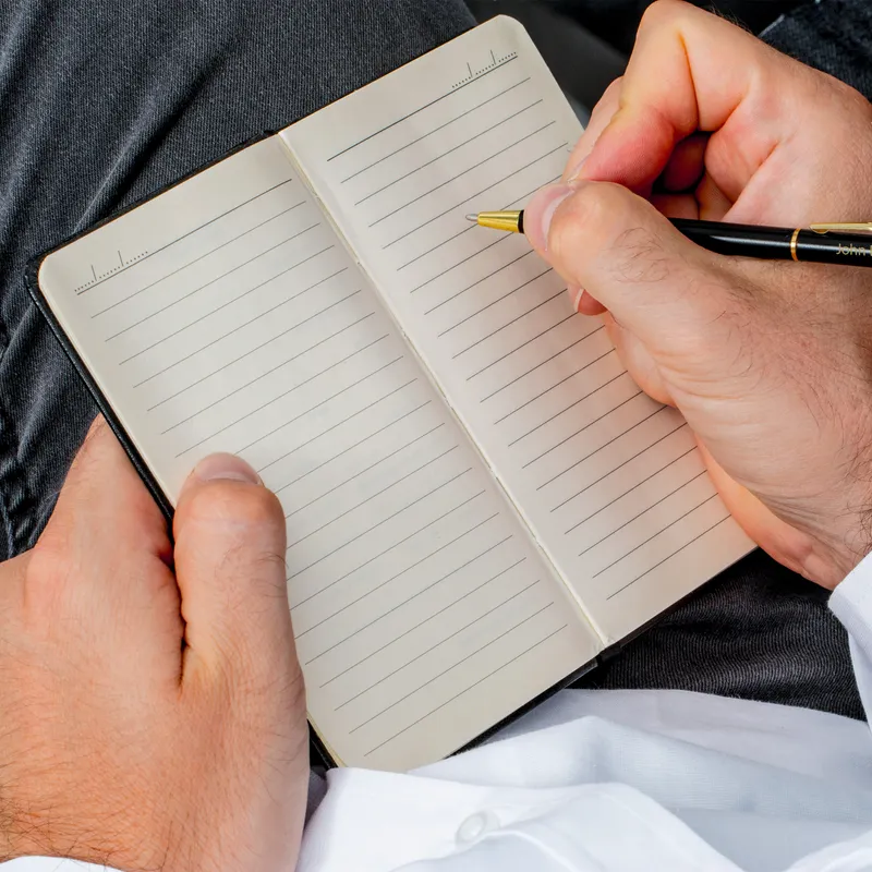 Leather Case Notebook and Pen Set