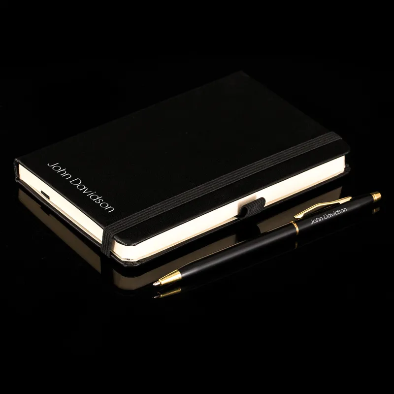 Leather Case Notebook and Pen Set