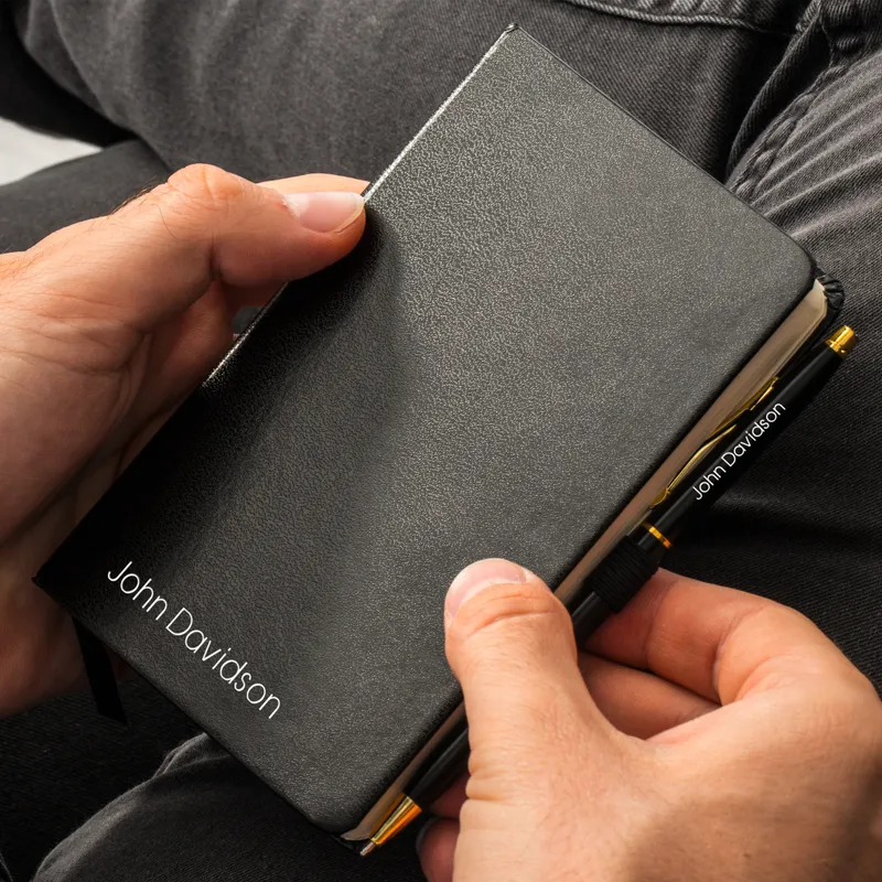 Leather Case Notebook and Pen Set