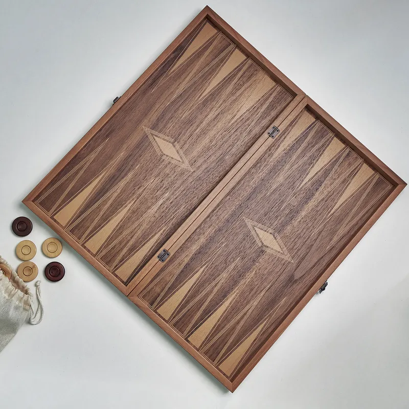 Leather-Covered Personalized Backgammon Set for Gamer Couples