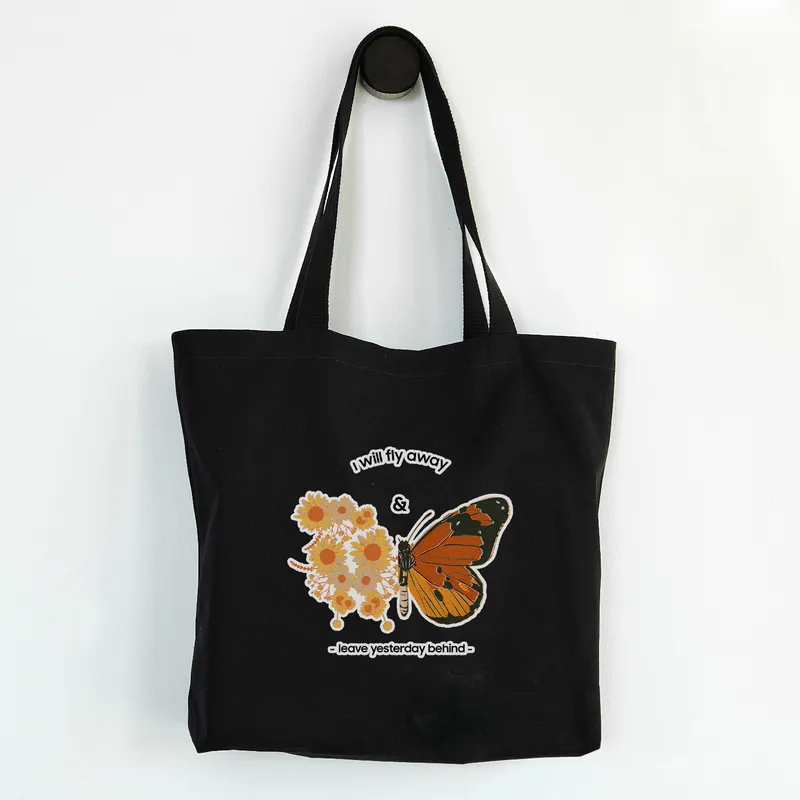 Leave Yesterday Behind Black Tote Bag