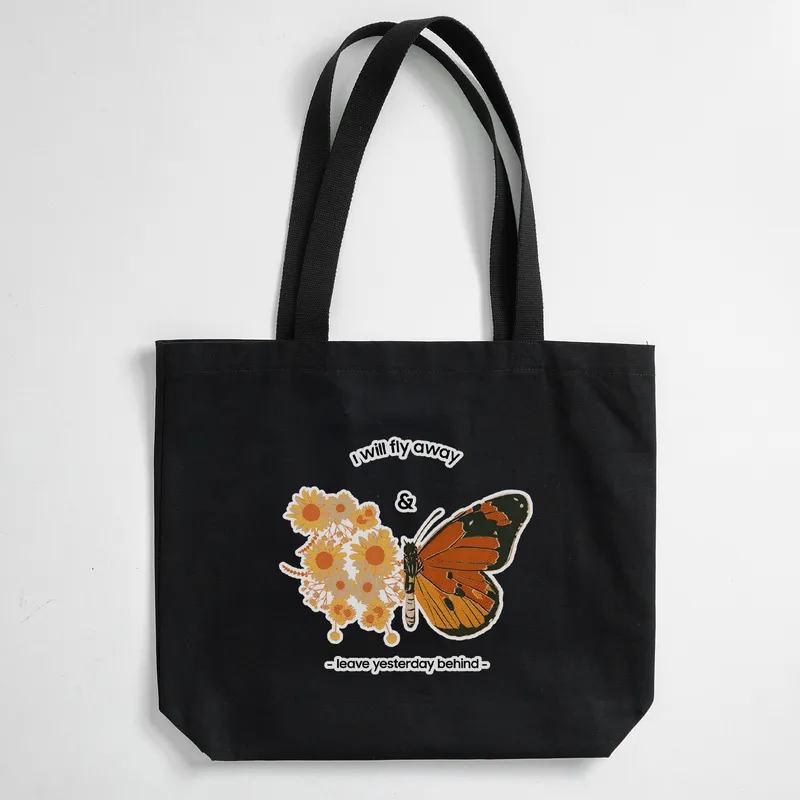 Leave Yesterday Behind Black Tote Bag