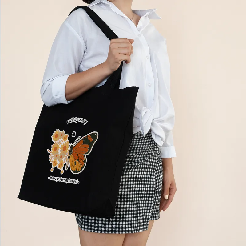 Leave Yesterday Behind Black Tote Bag