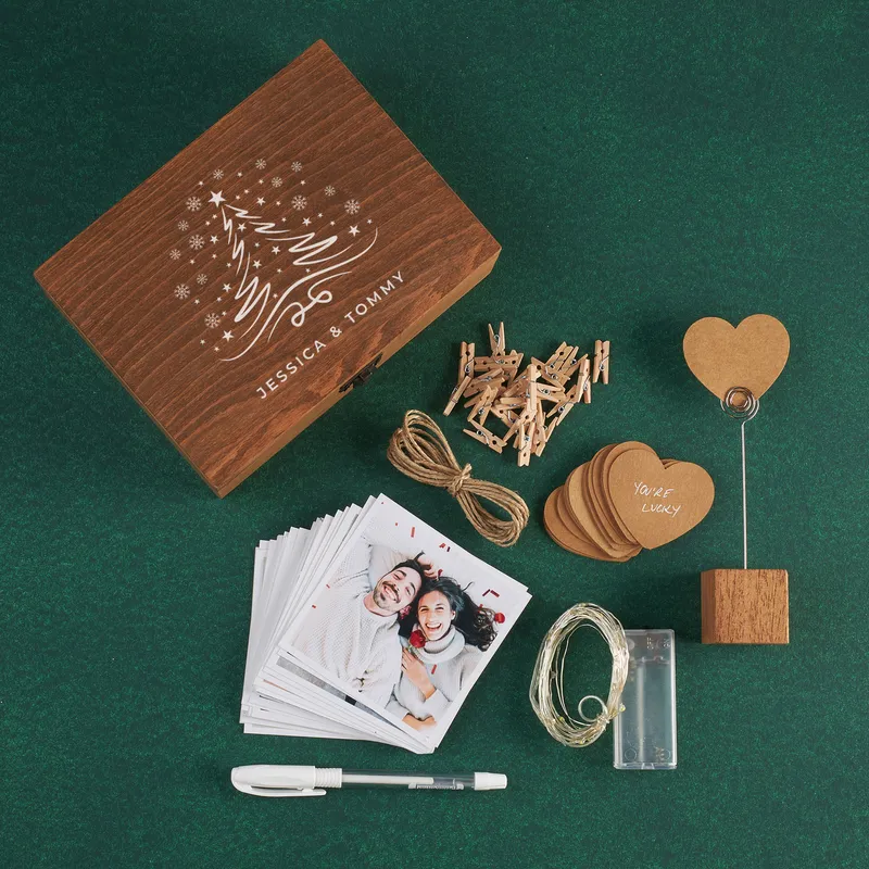 LED Illuminated DIY Wood Photo Box for Christmas