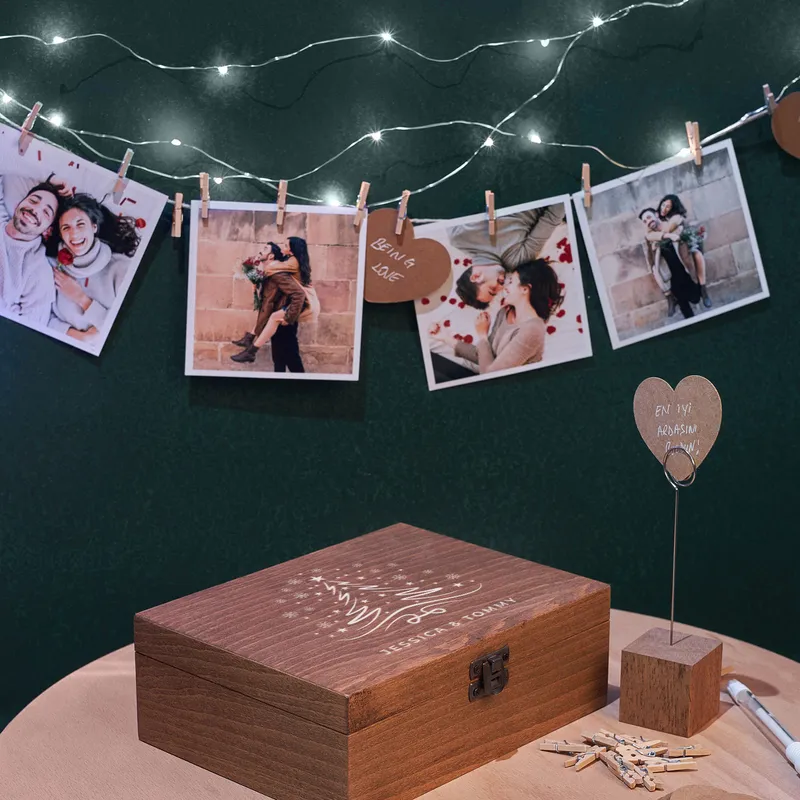 LED Illuminated DIY Wood Photo Box for Christmas