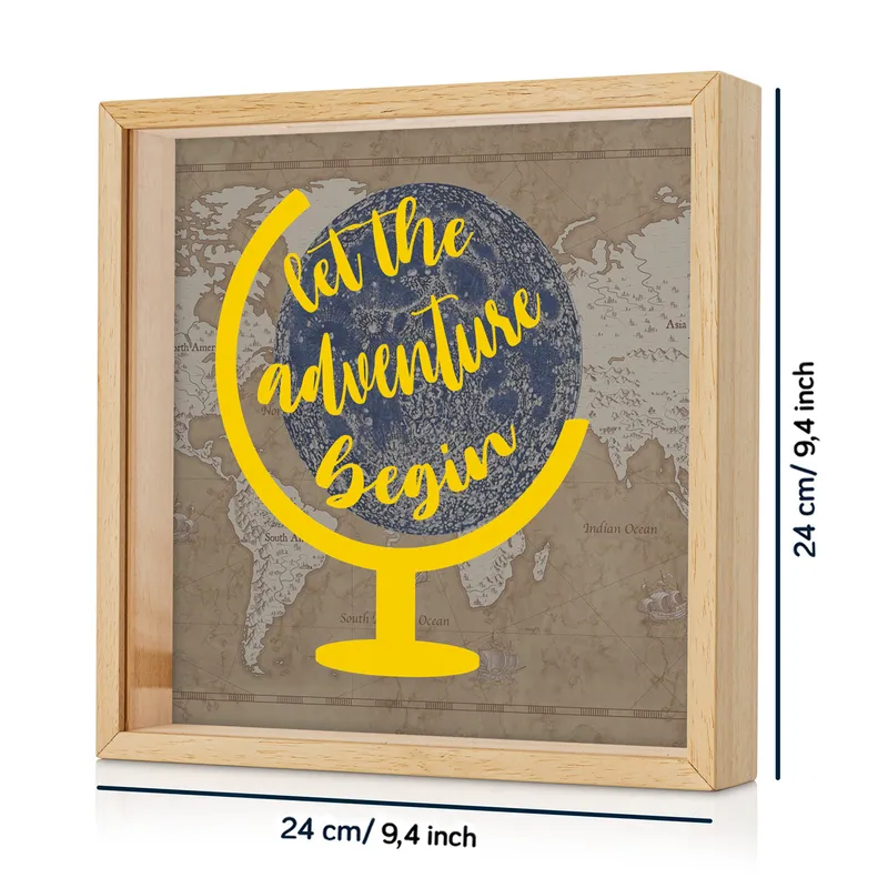 Let The Adventure Begin Design Wooden Money Box