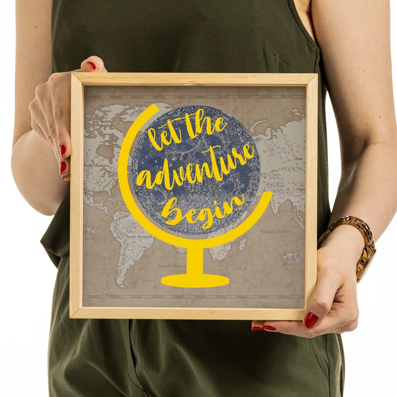 Let The Adventure Begin Design Wooden Money Box