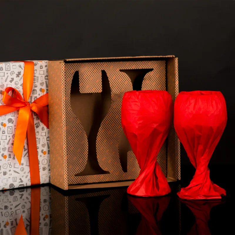 Let's Get Lit Festive Wine Glass Set for New Year's Cheers