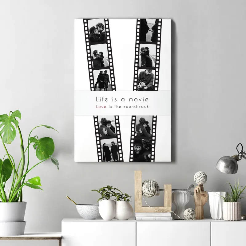 Life is a Movie Designed Filmstrip Photo Printed Canvas 16 x 24 Art Print