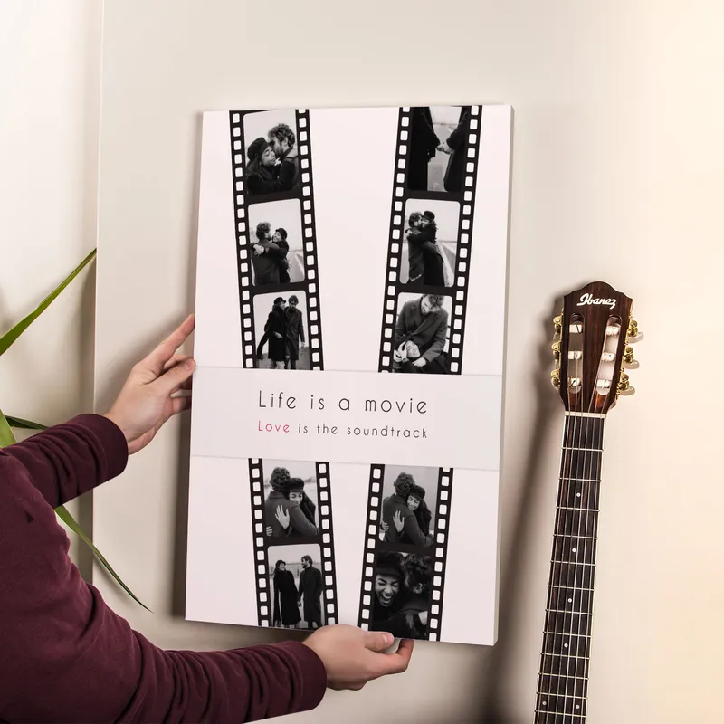 Life is a Movie Designed Filmstrip Photo Printed Canvas 16 x 24 Art Print