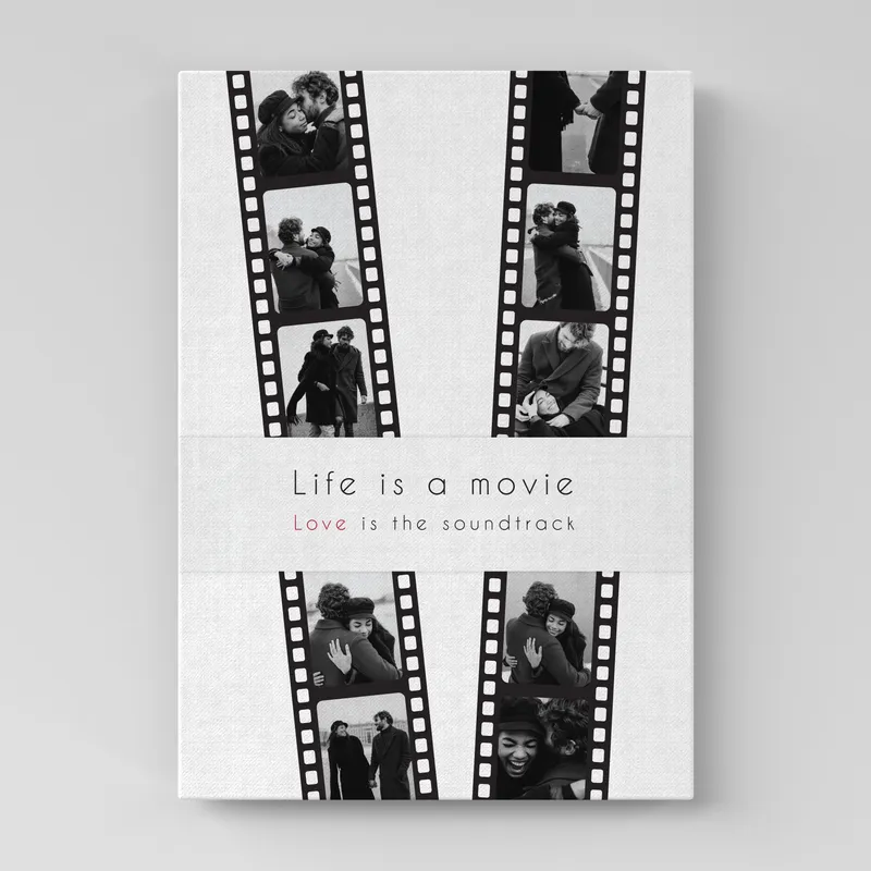 Life is a Movie Designed Filmstrip Photo Printed Canvas 16 x 24 Art Print