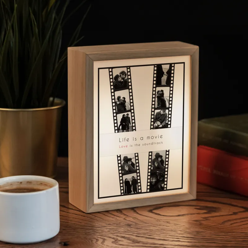 Life is a Movie Themed Led Lamp for Couples